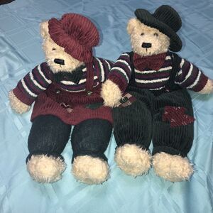 TB Trading Company BOY AND GIRL CHRISTMAS TEDDY BEARS Weighted Stuffed Plush